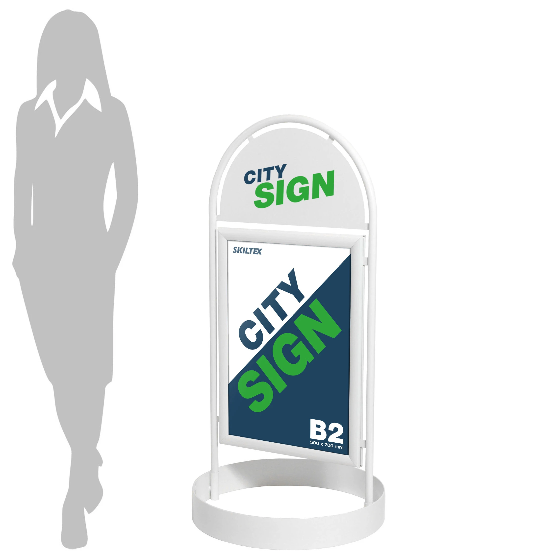 City Sign Hvid Gadeskilt - 50x70 cm