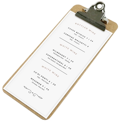Classic Træ clipboard menuholder - Lysebrun - M65