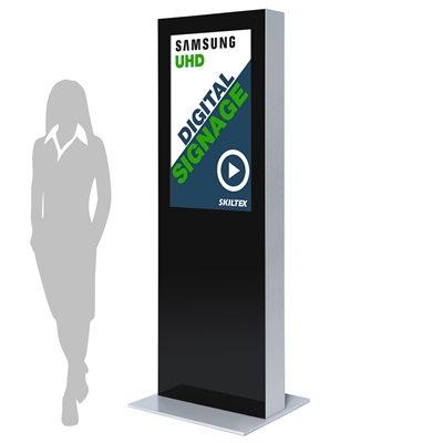 Dobbeltsidet Digital Totem med 43" Skærm - Sort