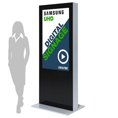 Dobbeltsidet Digital Totem med 55" Skærm - Sort