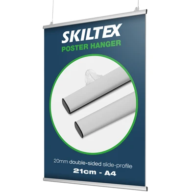 Dobbeltsidet plakatophæng A4 - 21cm | 20mm profil