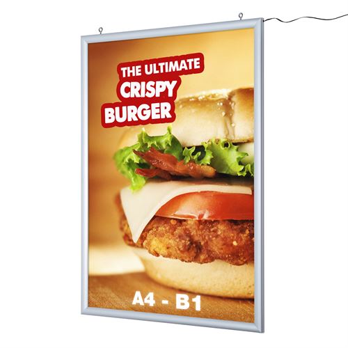 Dobbeltsiddet LED plakatramme