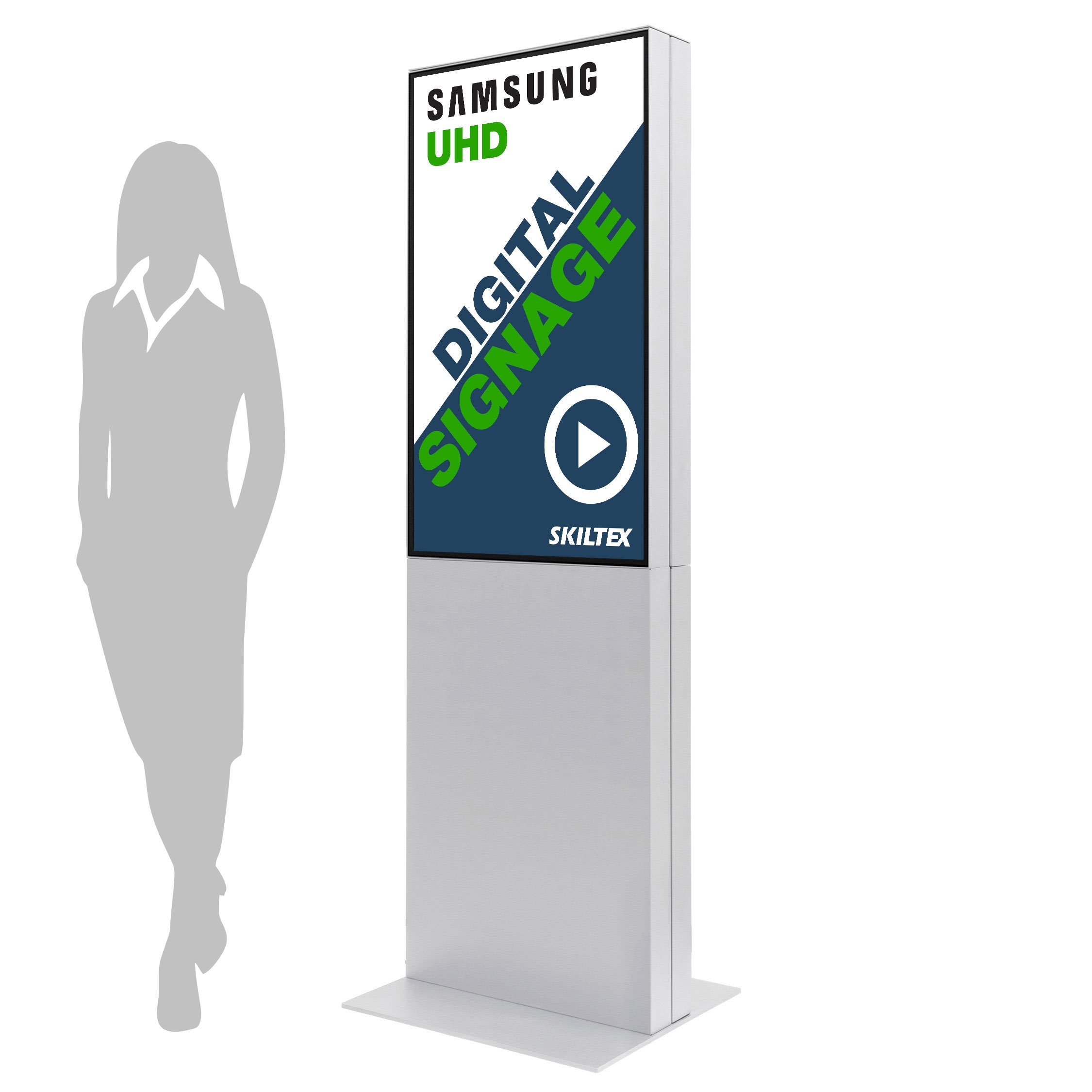 Smart-Line Dobbeltsidet Totem Digital Skilt med 43" Skærm - Hvid