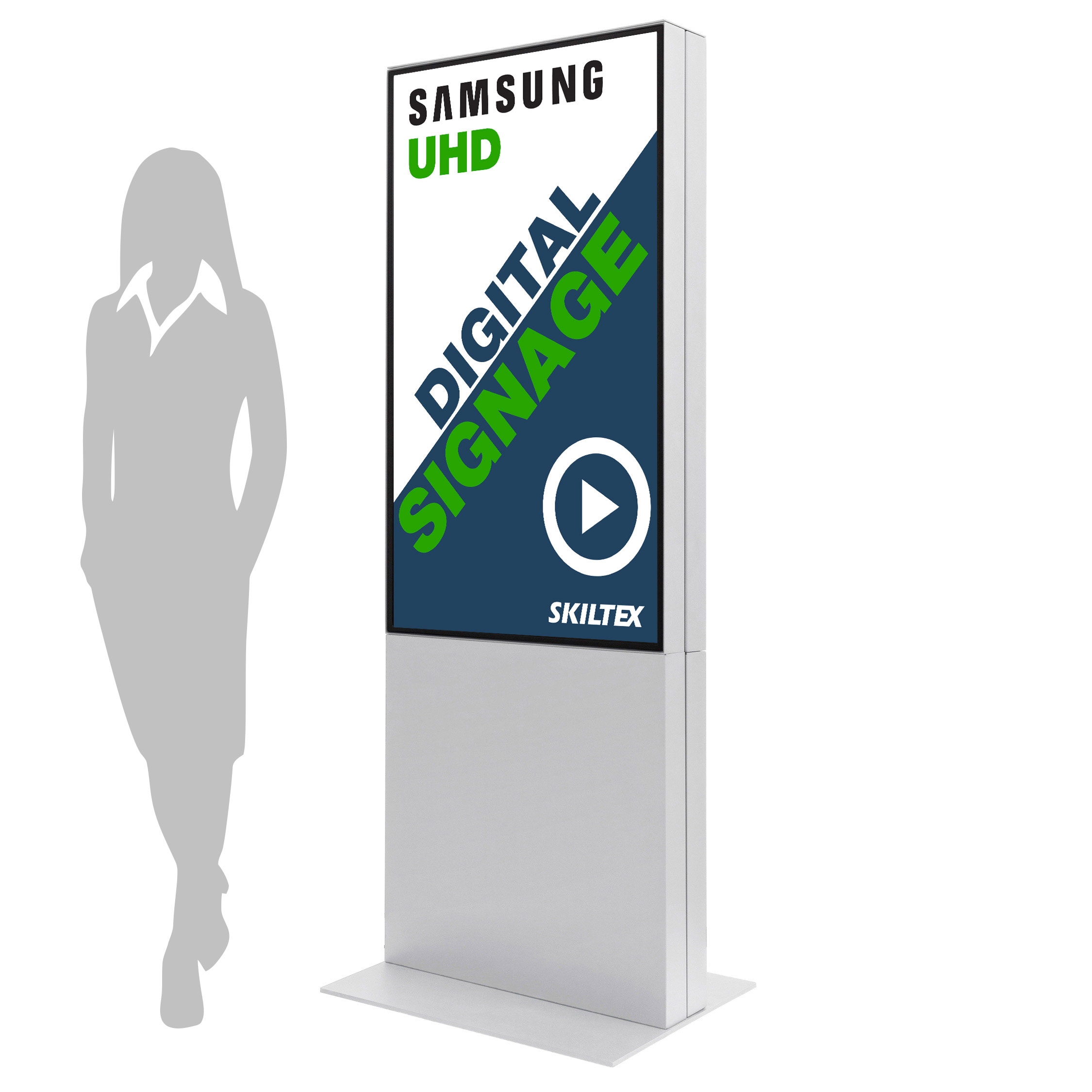 Smart-Line Dobbeltsidet Totem Digital Skilt med 50" Skærm - Hvid
