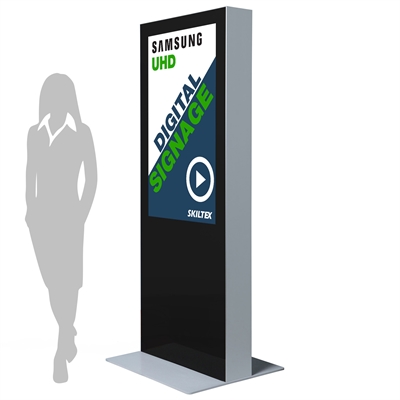 Dobbeltsidet Digital Totem med 43" Skærm - Sort