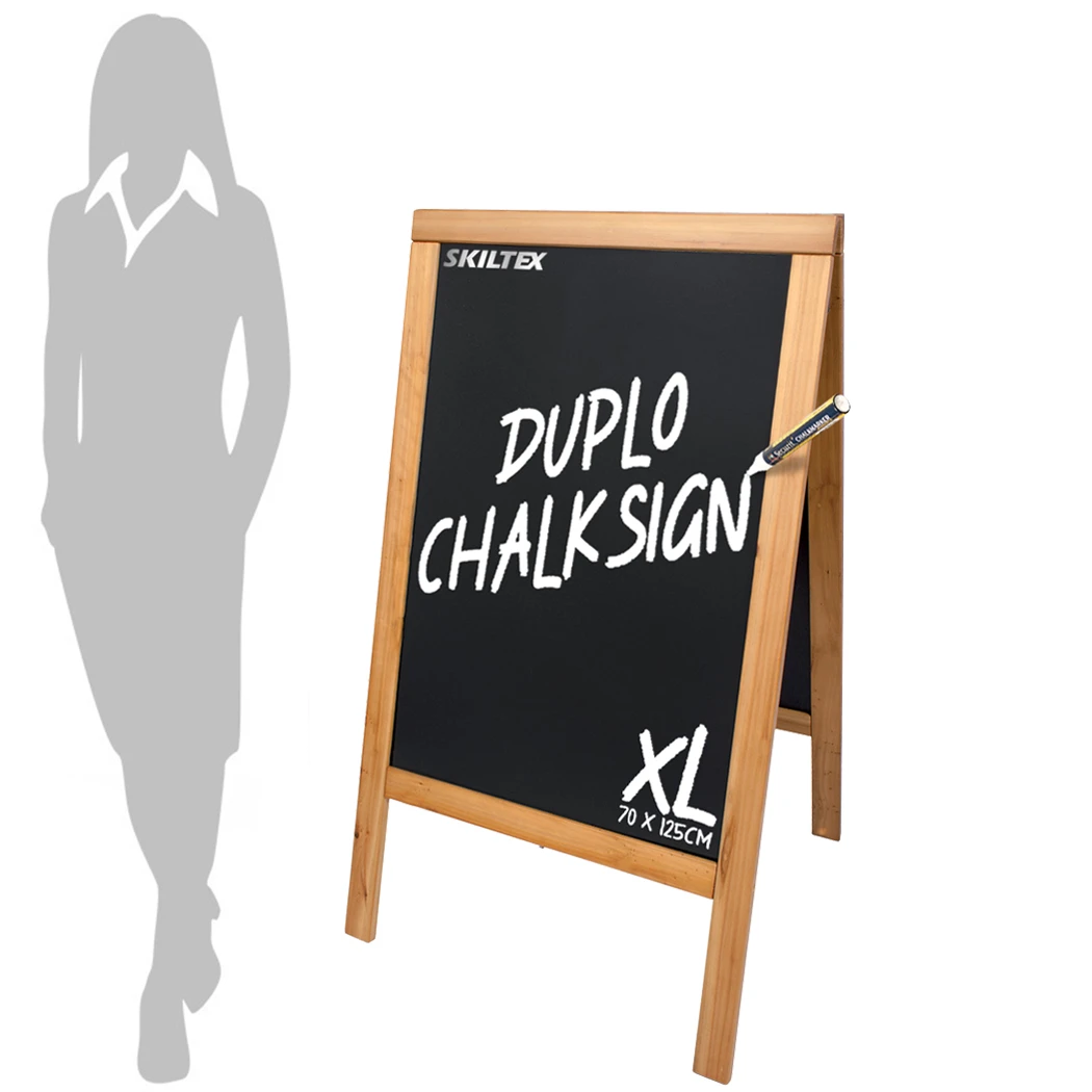 Duplo Teak kridttavle A-skilt - 55x85 cm