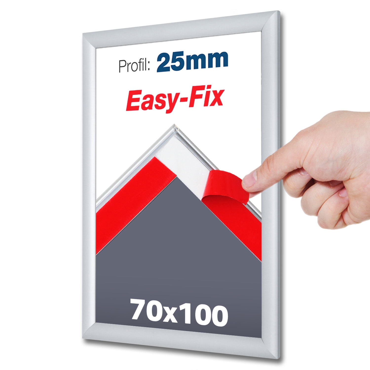 EasyFix Selvklæbende Klikramme med 25mm profil - 70x100 cm