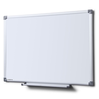 ECO whiteboard med 20mm profil af sølveloxeret aluminium  med pennebakke.