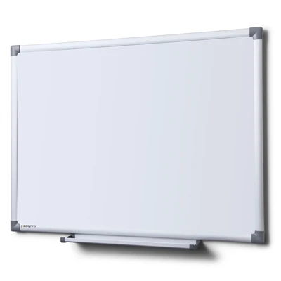 ECO whiteboard med 20mm profil af sølveloxeret aluminium  med pennebakke.