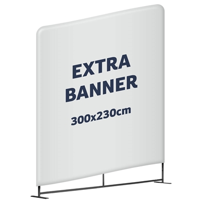 Ekstra banner til Zipper Wall Straight - 300x230 cm - Inkl. print på én side