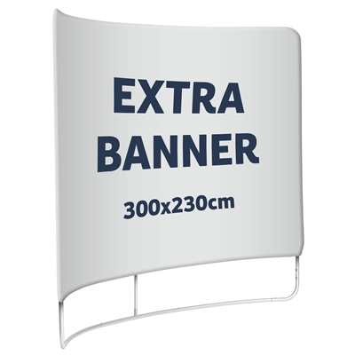 Ekstra banner til Zipper Wall Curved - 300x230 cm - Inkl. print på én side