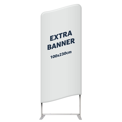 Ekstra banner til Zipper Wall Straight - 100x230 cm - Inkl. print på én side