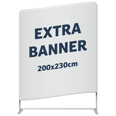 Ekstra banner til Zipper Wall Straight - 200x230 cm - Inkl. print på begge sider