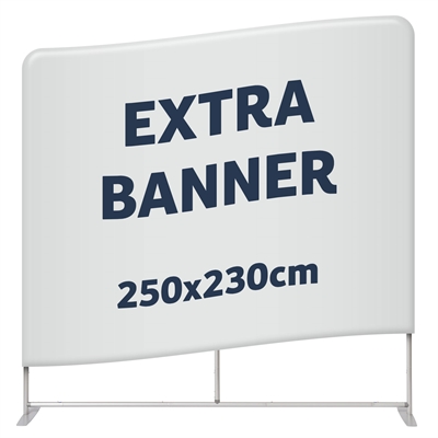 Ekstra banner til Zipper Wall Straight - 250x230 cm - Inkl. print på begge sider