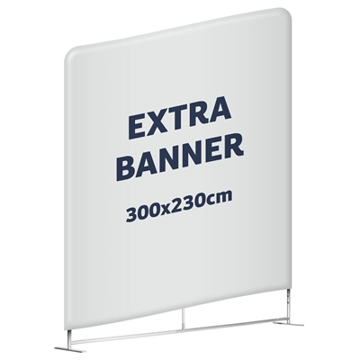 Ekstra banner til Zipper Wall Straight - 300x230 cm - Inkl. print på begge sider