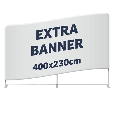 Ekstra banner til Zipper Wall Straight - 400x230 cm - Inkl. print på begge sider