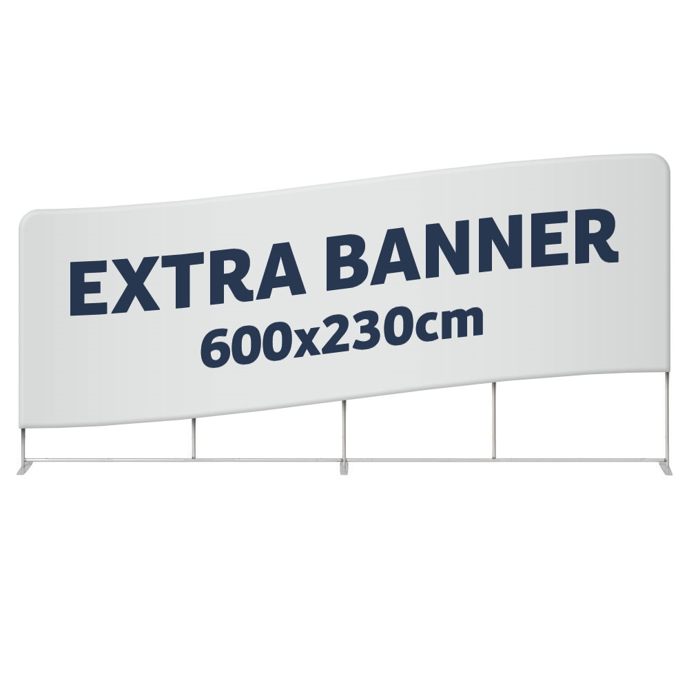 Ekstra banner til Zipper Wall Straight - 600x230 cm - Inkl. print på én side