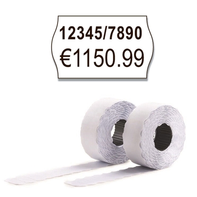 Etiketter til prismærkepistoler - 16x26 mm - Permanent - Hvid