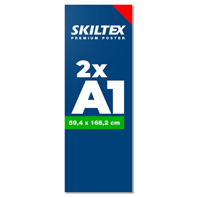Premium plakat til indendørs brug - 2xA1 - 59,4 x 168,2 cm - 135 g/m² PVC fri
