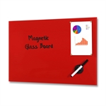 Rød glastavle magnetisk - 60x40 cm