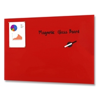 Rød glastavle magnetisk - 90x60 cm