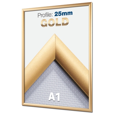 Guld klikramme med 25mm profil - A1