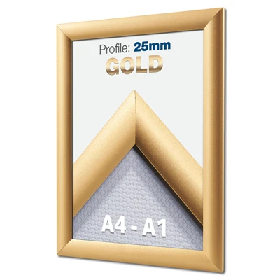 Guld klikrammer med 25mm profil