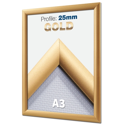 Guld klikramme med 25mm profil - A3