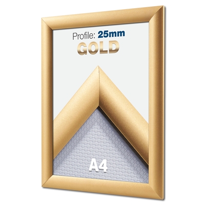 Guld klikramme med 25mm profil - A4