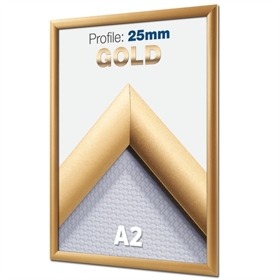 Guld klikramme med 25mm profil - A2