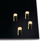 Guld Cylinder Magneter til Glastavler - 4 stk