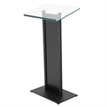 Hærdet glas podium med frontpanel - Sort