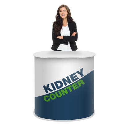 Hvid Kidney messebord - Inkl. print