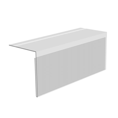 Hyldeforkant med tape 90° - 20 x 7,6 cm - Transparent