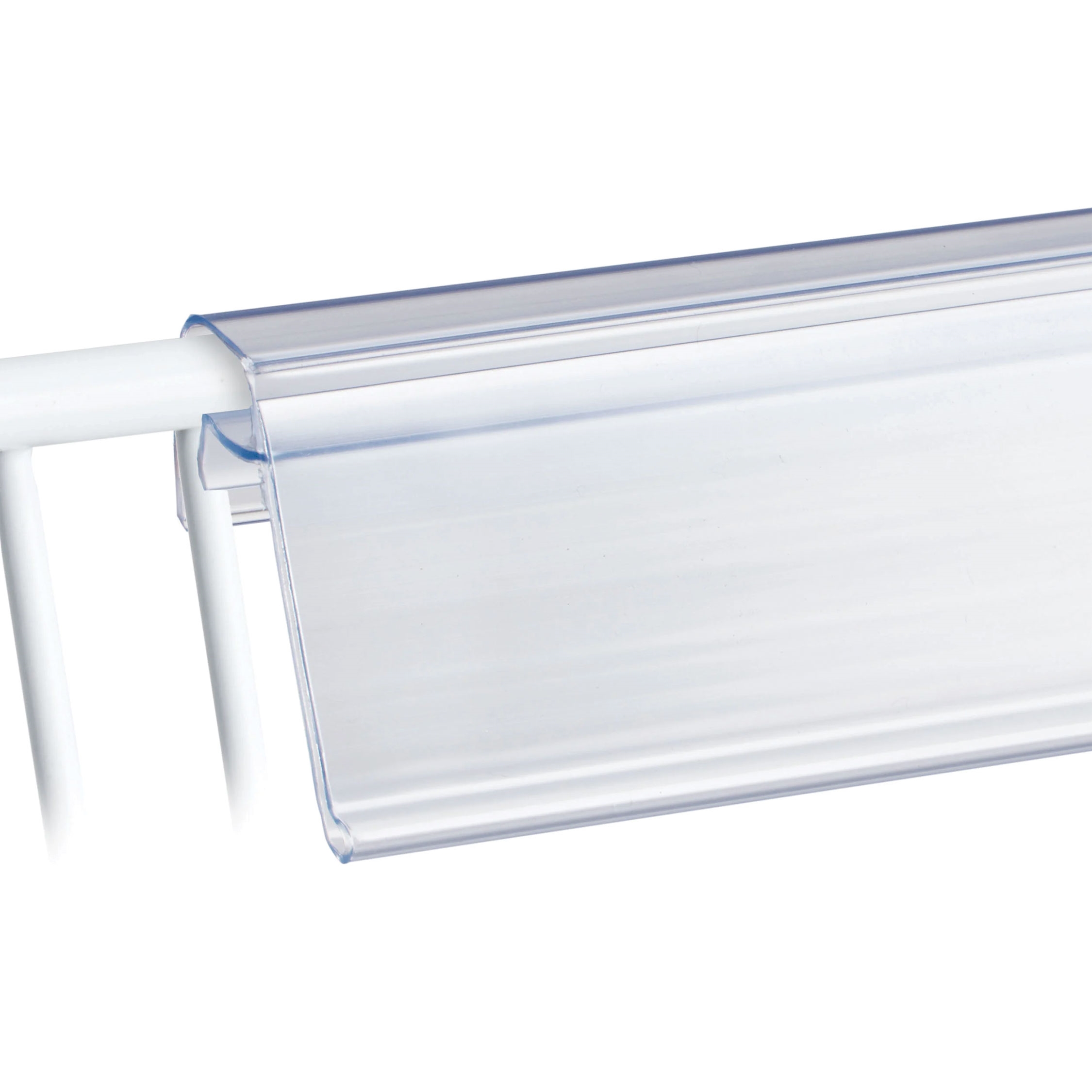 Hyldeforkant til trådkurve - 39 x 1250 mm - Transparent