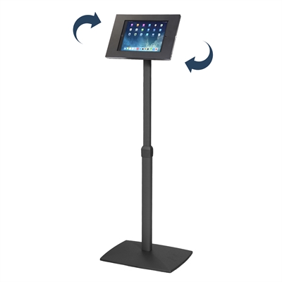 Justerbar Universal tablet / iPad gulvstativ - Sort