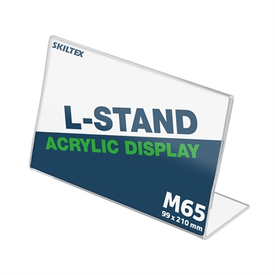 L-Stand Bredformat Akryl Skilteholder - M65