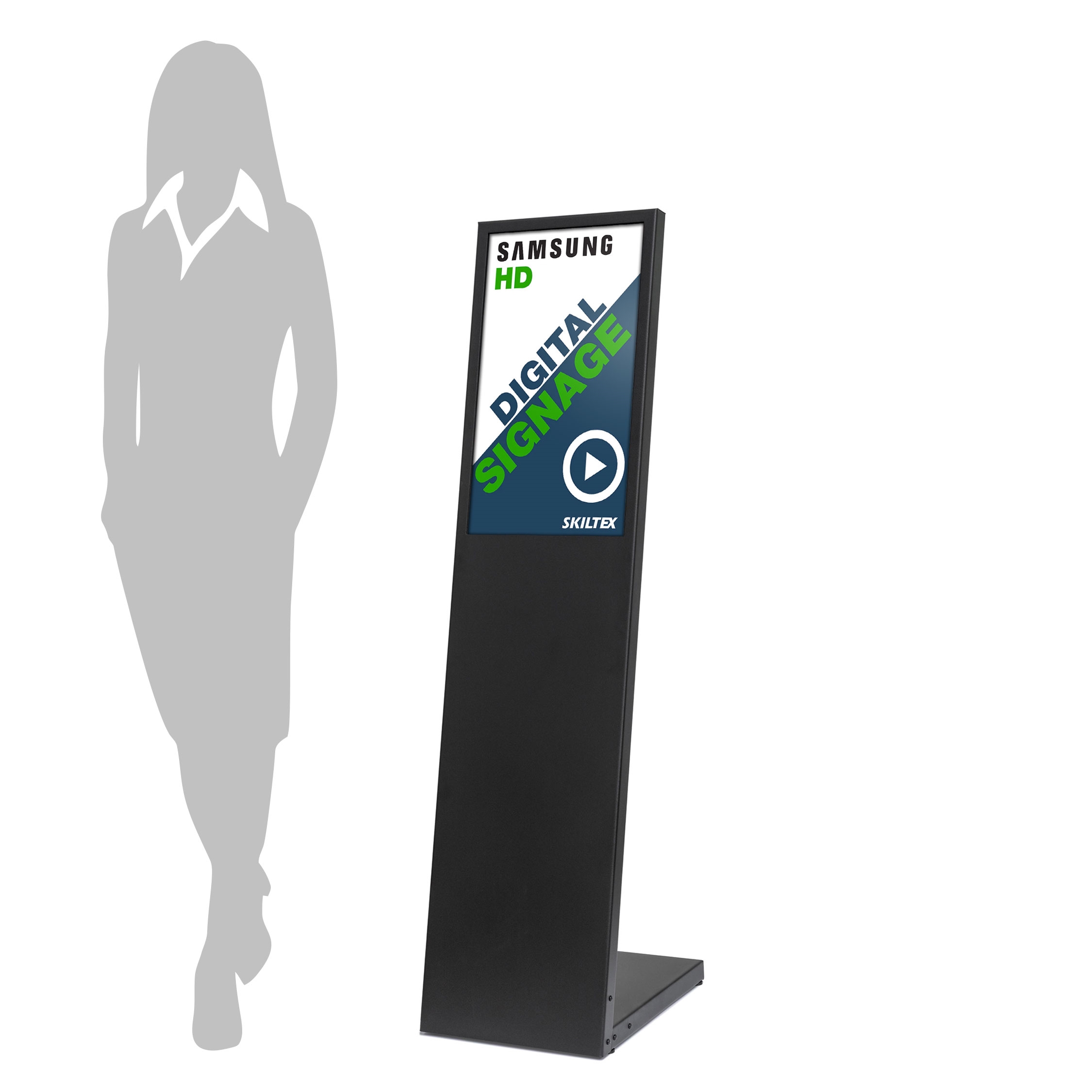 L-Stand Digital skilt med 24" Skærm - Sort