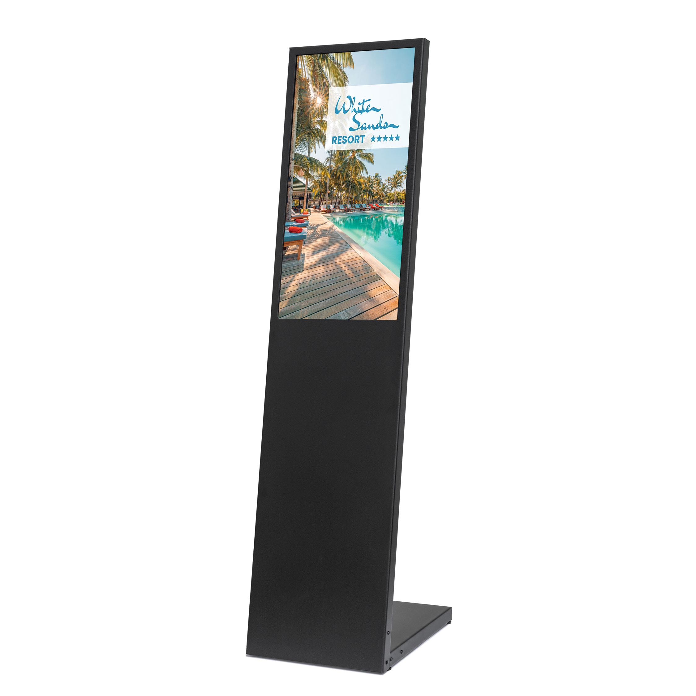 L-Stand Digital skilt med 32" Skærm - Sort