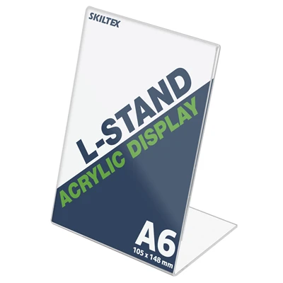 L-stand højformat akryl A6 holder