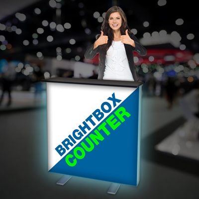 LED Brightbox Counter / Messebord - Inkl. print