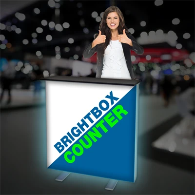 LED Brightbox Counter / Messebord - Inkl. print