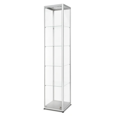 Premium LED glasmontre med lås - 40x40x200 cm