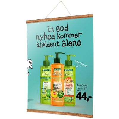 Magnetisk Træ Plakatophæng med Ophængssnor - 30 cm - A3