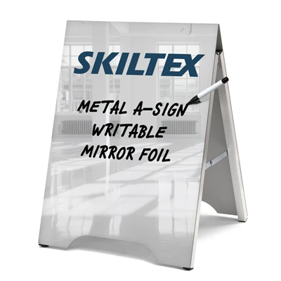 Metal A-skilte med Skrivbar Spejlfolie