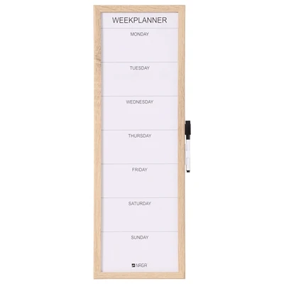 NAGA whiteboard ugeplan med træramme - 20x60 cm