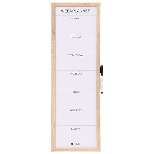 NAGA whiteboard ugeplan med træramme - 20x60 cm