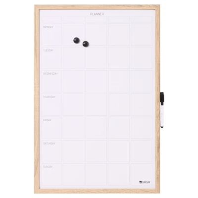 NAGA whiteboard ugeplan med træramme - 40x60 cm