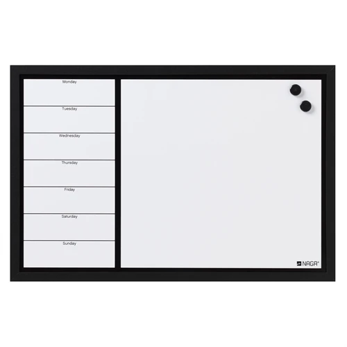 NAGA whiteboard ugetavle med sort ramme - 60x40 cm