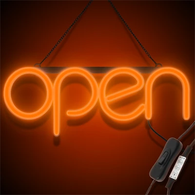 "OPEN" LED neonskilt - Orange